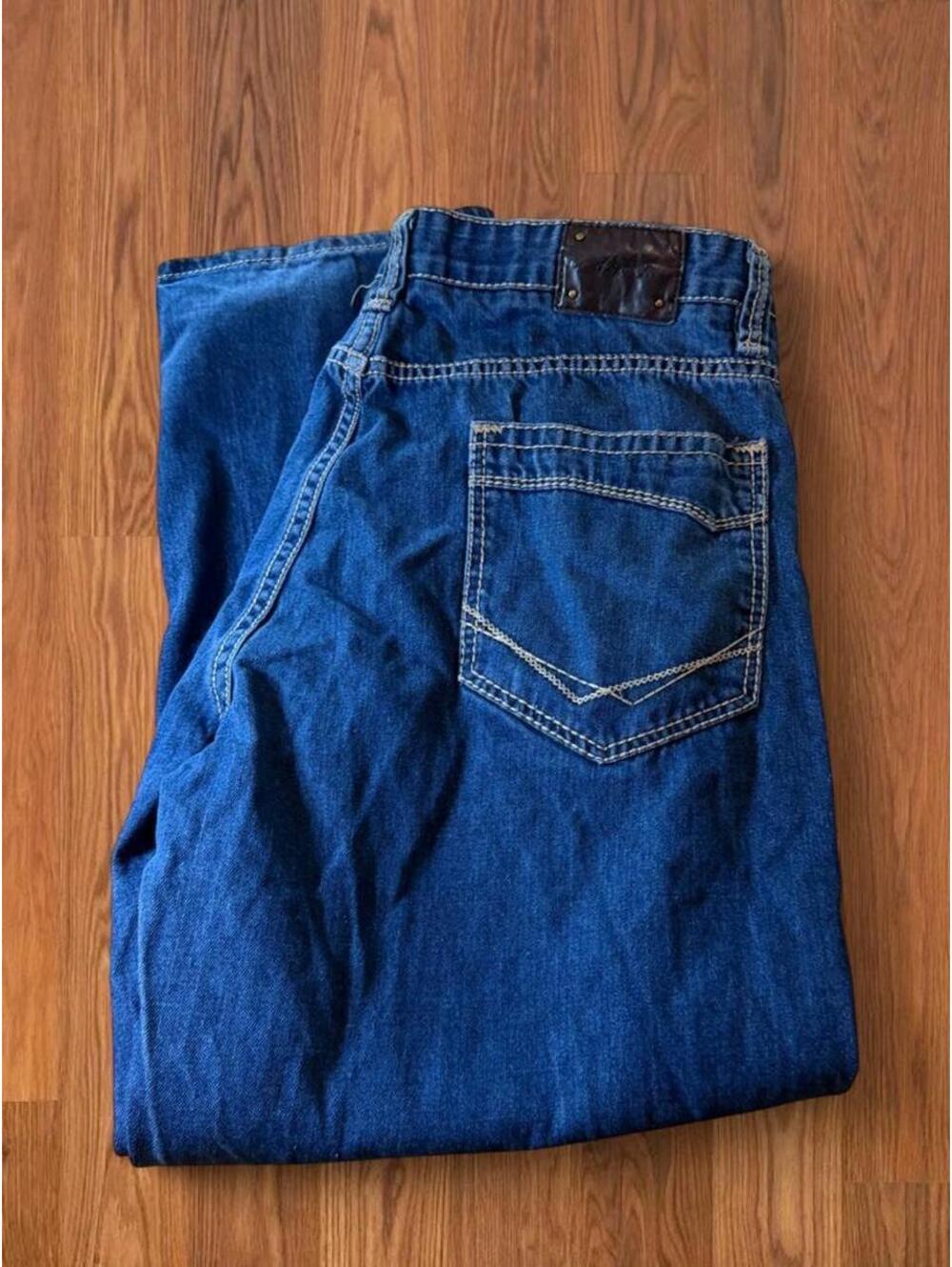 Vintage Y2K Knockout Baggy Wide Leg Jeans Mens W42 L32 JNCO Style Blue Denim 90s